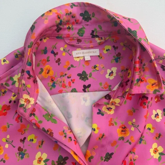 ANN MASHBURN Orange and Pink Pleated Tiered Sundress - Picture 2 of 5